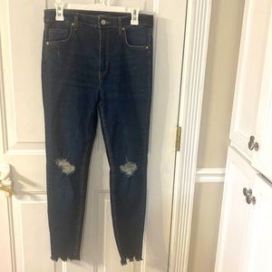 women’s skinny fit dark denim jeans